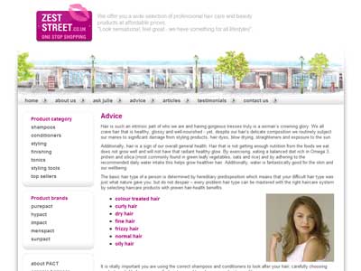 bespoke hair and beauty ecommerce website