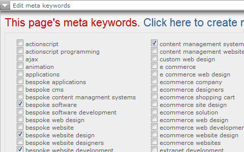 cms editing meta keywords